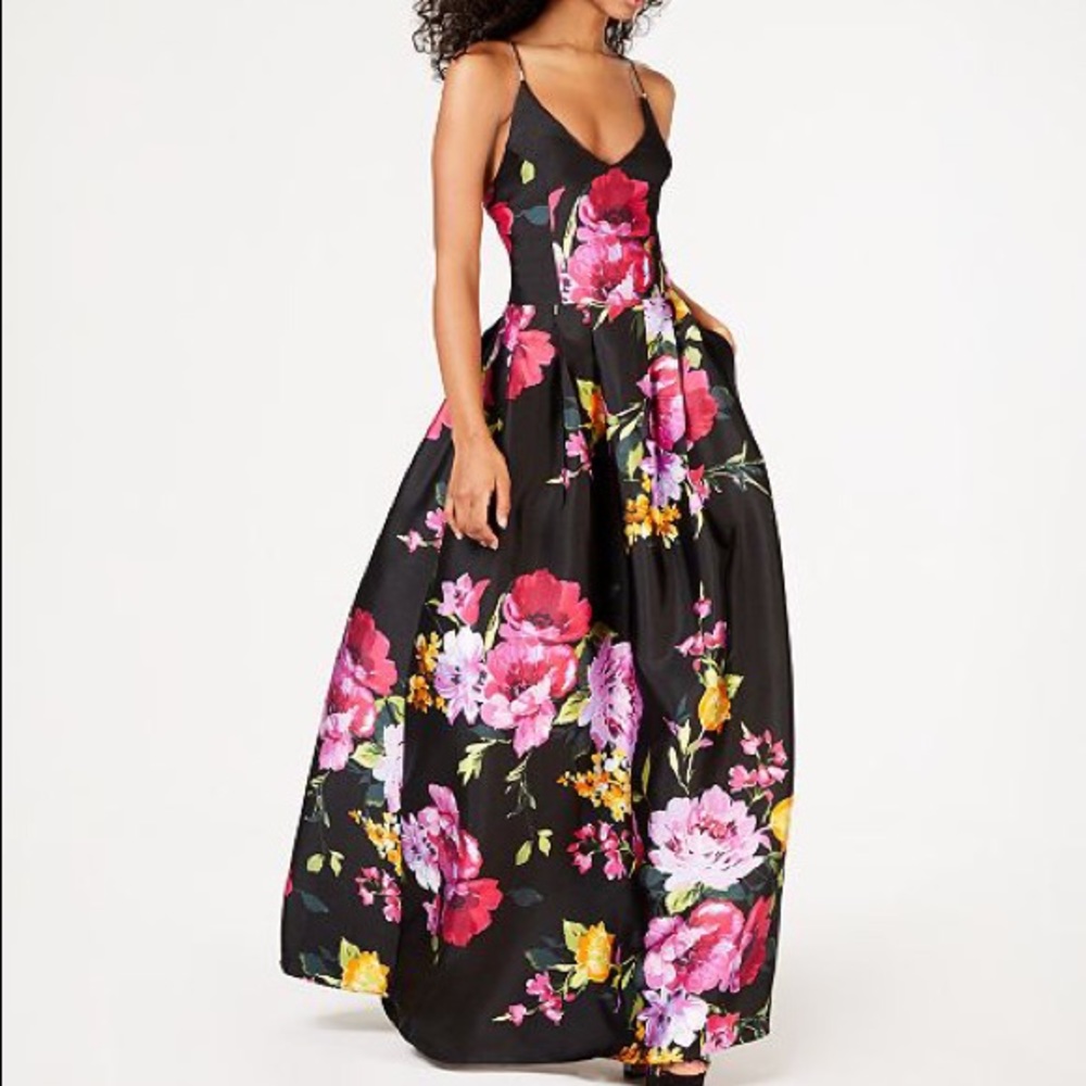 Black tie floral gown